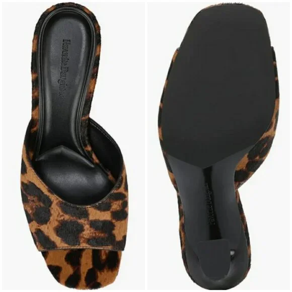 💕FAVORITE DAUGHTER Katharin Calf Hair Sandal Brandy Brown Leopard Print 11 NWT